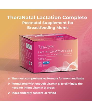 Theralogix TheraNatal Lactation Complete - Breastfeeding Postnatal Vitamin - 13-Week Supply, 182 Tablets & 91 Softgels - Buy Online on GoSupps.com