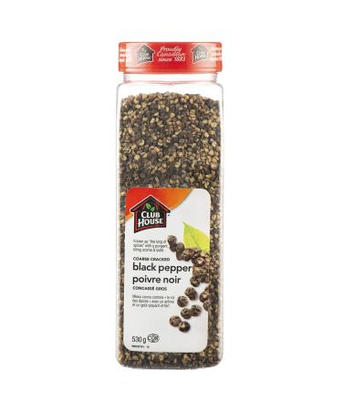 Club House Quality Natural Herbs and Spices Coarse Cracked Black Pepper 530g 530 g (Pack of 1)