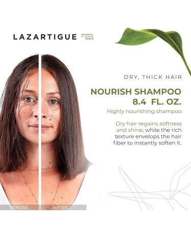 Lazartigue Nourish Shampoo with Shea Butter | Vegan Hair Care for Softness & Shine | 8.4 Oz - Buy Online on GoSupps.com