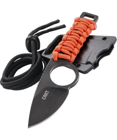 CRKT Capflying Knife EDC | Solid Blade Drop Point Knife with Black Stonewash | Orange Handle with Wrapped Cord | International Shipping Available - Buy Online on GoSupps.com