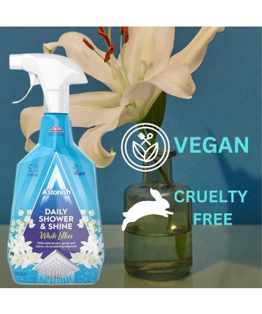 Astonish Daily Shower and Shine White Lilies| Vegan and Cruelty-free Shower Spray |For glass tiles chrome and plastic |Shower doors tubs and faucets | 750ml - Buy Online on GoSupps.com