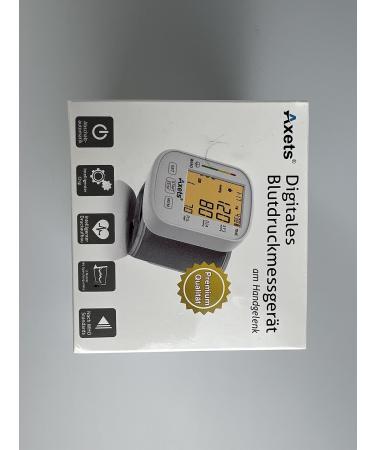 Axets Fully Automatic Blood Pressure Meter - Wrist Monitor with Arrhythmia Warning 2x99 Memory LCD Display & Adjustable Cuff (White) - Buy Internationally - Buy Online on GoSupps.com
