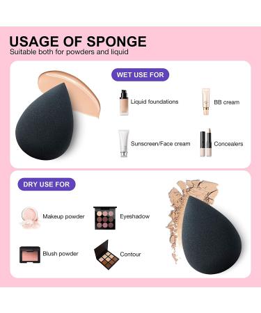 Hygea Beauty Makeup Sponge Set of 5 - Non Latex Teardrop Blending Sponges for Cream, Powder, and Liquid Makeup - Multicolor - Buy Online on GoSupps.com