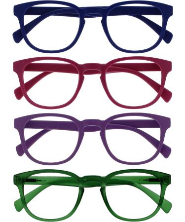 Opulize Ink Lessenklase 5-Pack - Large Rectangular Frame Spring Hinges Scratch-Resistant Reading Glasses +2.50 Dioptria - Stylish Black/Blue & Gray/Black Bundles - Buy Online on GoSupps.com
