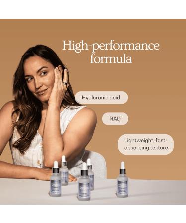 Hyaluronic Acid + NAD Serum for face | Deep Hydration Radiance & Anti-Aging Support | Lightweight Formula for Smooth Glowing Skin | Premium Daily Skincare | The Blue Formula (30 ml / 1.01 fl oz) - Buy Online on GoSupps.com