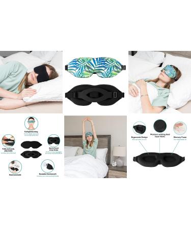 SmelloCat 3D Memory Foam Sleep Eye Mask - Black | Light Blocking, Moisture Wicking for Travel, Yoga & Daylight Sleeping | Unisex Ergonomic Design - Buy Online on GoSupps.com