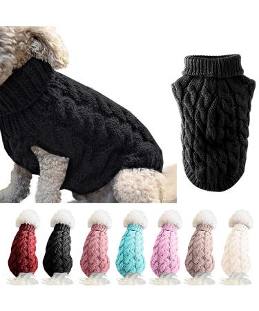 Famkit dog sweater turtleneck fashionable warm for outdoor area only for small or medium-sized dogs size L black L (fit for 8.8-1lb) black - Buy Online on GoSupps.com