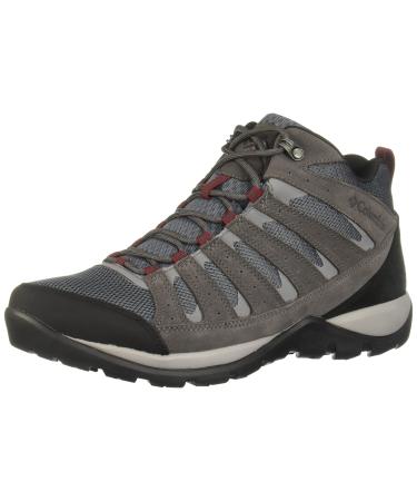 Columbia Men's Redmond V2 Mid Waterproof Boot Hiking Shoe 12 Graphite/Red Jasper