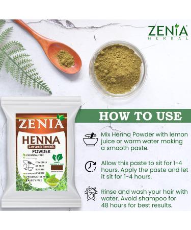 Zenia 100% Pure Natural Henna Powder 454g (1 lb) | Orange-Red Hair Color | Triple Sifted from Rajasthan - Buy Online on GoSupps.com