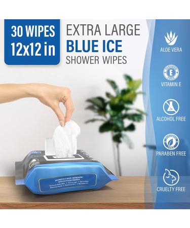 Extra Large Body Wipes for Men - Deodorizing Shower Wipes for Camping and Workout - 30 Count 12x12 inch Bathing Wipes - Buy Online on GoSupps.com