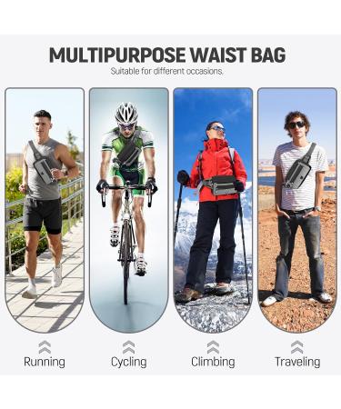 Xoolkly Belly Pocket Belt Bag for Men & Women - 7 Zip Pockets Ideal for Sports Fitness Running Jogging Cycling & Camping - Black - Buy Online on GoSupps.com