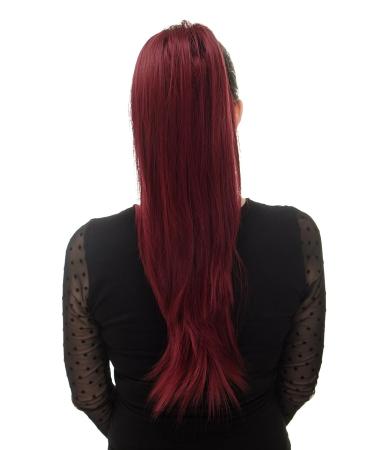 WIG ME UP WK06-39 Garnet Red Hairpiece - Voluminous Straight Braid/Ponytail with Mini Butterfly Clip - 60 cm - International Shipping Available - Buy Online on GoSupps.com