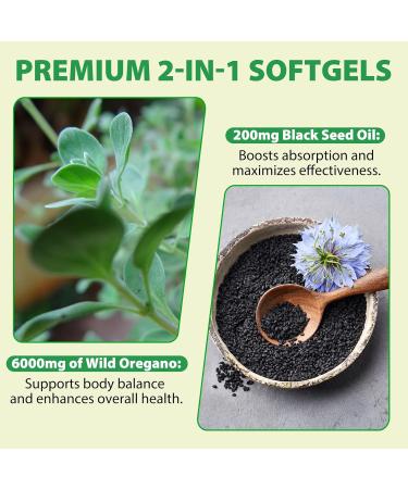  FuzzyUp FuzzyUp Oregano Oil 6000 mg with Black Seed Oil 200 mg 120 Softgels Maximum Strength 165 mg of carvacrocense - Buy Online on GoSupps.com