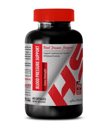 Blood Pressure Herbal Pills - Blood Pressure Support - Extra Strength - Garlic Capsules - 1 Bottle (60 Capsules)