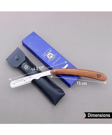 Haryali London Men's Wooden Shaving Set - Straight Razor Black Badger Hair & Stand | Best International Shipping - Buy Online on GoSupps.com