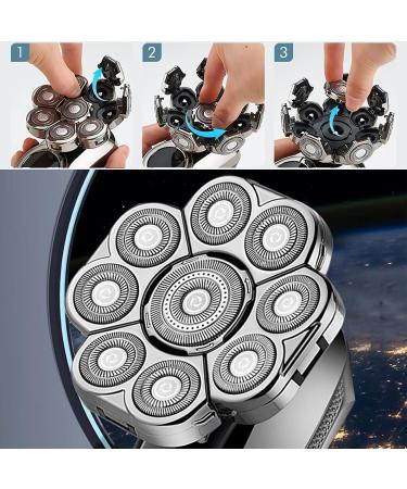  COZERI COZERI Men's Bald Razor 8D Wet and Dry Replacement Head Self-Sharpening Blades Efficient Shaving Silver - Buy Online on GoSupps.com