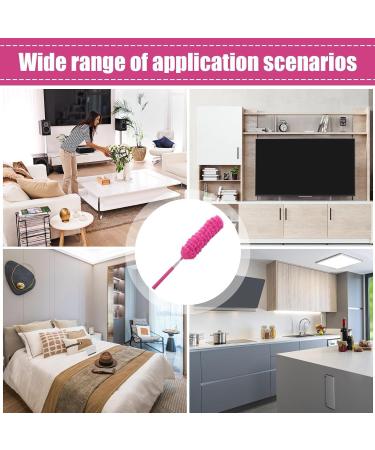 Extendable Duster | Cobweb Duster with Telescoping Pole Flexible Spider Web Brush Reusable Fiber Duster Ergonomic Cleaning Tool for Furniture Car Cobweb Hot Pink - Buy Online on GoSupps.com