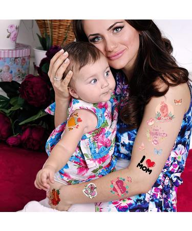 Mother's Day Temporary Tattoos - 12 Sheets, 108 Pieces Mom Themed Stickers for Party Decoration & Favors - Buy Online on GoSupps.com