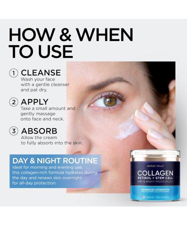 Collagen Cream for Face with Stem Cells Retinol Hyaluronic Acid Niacinamide (1.7 Oz) / Vitamin C Serum for Face (1Oz) - Buy Online on GoSupps.com