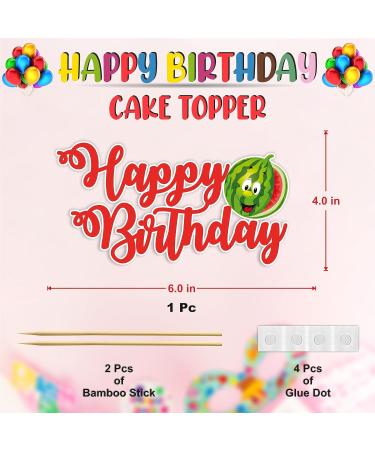 Seyal Watermelon Happy Birthday Cake Topper - Buy Online on GoSupps.com