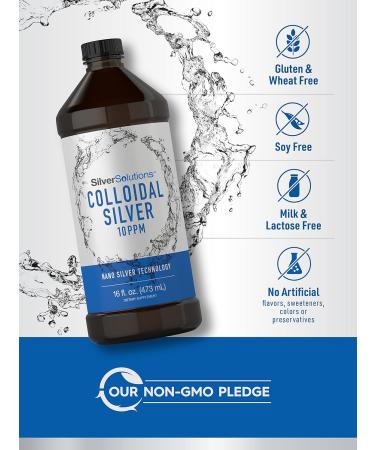 Carlyle Colloidal Silver 10 PPM | 16 fl. Oz | Nano Silver Technology | Vegetarian Non-GMO Gluten-Free Supplement | Shop Internationally - Buy Online on GoSupps.com