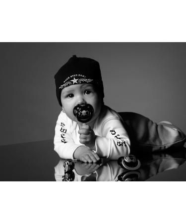Rock Star Baby by Tico Torres Silicone Nucky 2 Set - Snake Design 6-18 Months Jaw-Friendly Pacifiers with Protective Caps - International Shipping Available - Buy Online on GoSupps.com