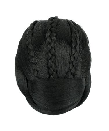 Imissu Braided Chignon Hair Cover & Donut Hair Tie - Updo Wig Clips for Wedding & Dance (M3 Black) - Buy Online on GoSupps.com