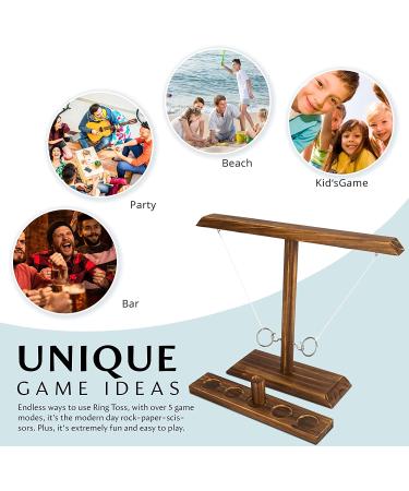 DreamToyz Ring Toss Game for Adults - Handmade Wooden Hooks - Fast-paced Indoor/Outdoor Interactive Game - 15.7 x 13 Large Size - Brown - Buy Online on GoSupps.com