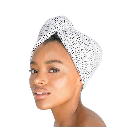Kitsch Microfiber Hair Towel Wrap - Super Absorbent & Ultra Soft Hair Turban for Drying Wet Hair - Easy Twist Hair Towel - After Spa Hair Towel in Micro Dot Design - Buy Online on GoSupps.com