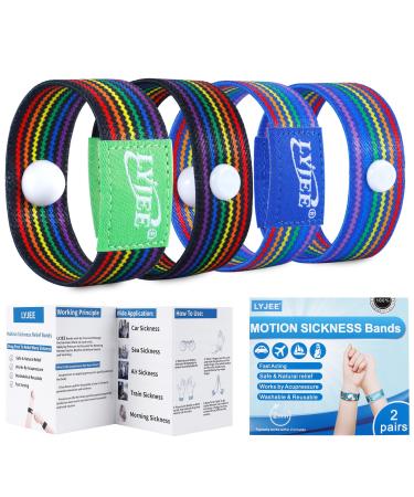 LYJEE Sea Sickness Wristbands Motion Sickness Bands for Adults Anti Nausea Wristband for Pregnant Women 2 Pairs(Small Size)