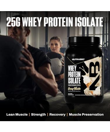 NutraBio 100% Whey Protein Isolate Protein Powder, 25g Protein with Complete Amino Acid Profile, Non-GMO, Soy & Gluten Free, Low Carb, Low Calorie Whey Protein Powder, Creamy Vanilla, 2 Lbs Vanilla 2 Pound (Pack of 1) - Buy Online on GoSupps.com