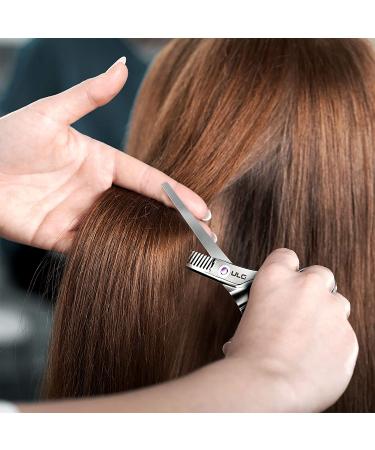 ULG 6.5 inch Hair Thinning Scissors - Professional Barber Shears for Hair Cutting and Texturizing - Japanese Stainless Steel Razor Edge Teeth Blending Scissor for Home Salon - Buy Online on GoSupps.com