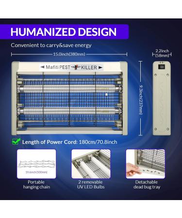 Shop Mafiti 20W Electrical Insect Zapper - Effective Mosquito Killer & Fly Trap for Home Kitchen & Farm - Gray - Buy Online on GoSupps.com