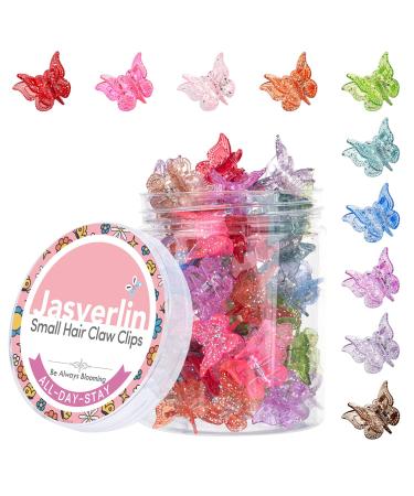 JASVERLIN Glitter Small Butterfly Hair Clips Sparkly Colorful Hair Accessories for Girls and Women - 90s Y2K Cute Mini Tiny Claw Clips in 10 Assorted Colors Set of 50 (Glitter Color) - Buy Online on GoSupps.com