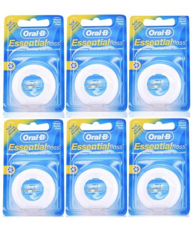 Oral-B Essential Dental Floss Regular 50 m 96171 (Pack of 6) 6 Count (Pack of 1)