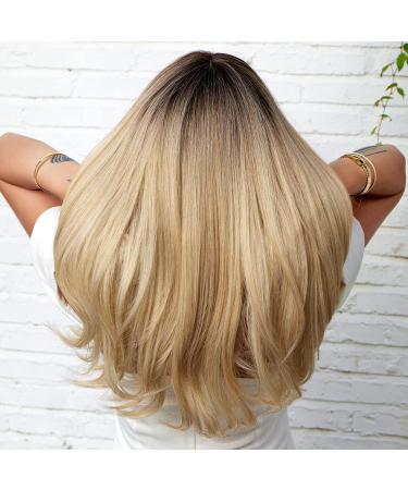 Shop Ombre Blonde Wigs with Bangs - Heat-Resistant Synthetic Women's Wigs for Everyday Use - Buy Online on GoSupps.com