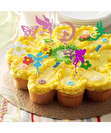 Arthsdite 24Pcs Fairy Cupcake Toppers Flower Angel Fairy Butterfly Flower Cupcake Picks for Wedding Bridal Shower Baby Shower Birthday Party Cake Decorations Supplies - Buy Online on GoSupps.com