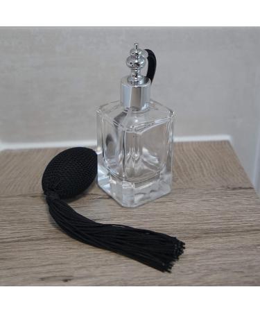 Fantasia Glass Atomizer with Ball Pump - Refillable 100ml Perfume Atomizer for Home & Travel - Square Design - Buy Online on GoSupps.com