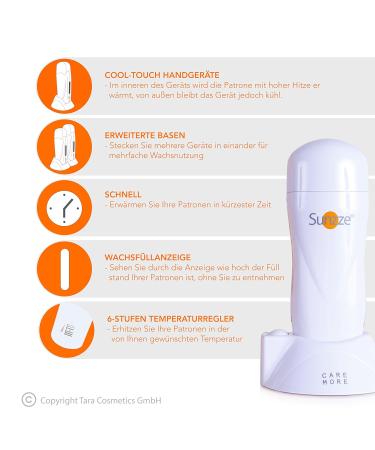 Sunzze Warm Wax Set - Honey Roll-On Wax Cartridges Heater Fleece Strips & After-Wax Lotion - Perfect for Smooth Hair-Free Skin - Buy Online on GoSupps.com