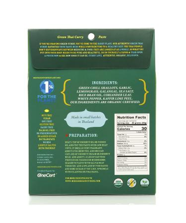 Organic Green Thai Curry Paste - Vegan, Dairy Free, Sugar Free, Keto Friendly - 2.8 oz Made in Thailand - Buy Online on GoSupps.com