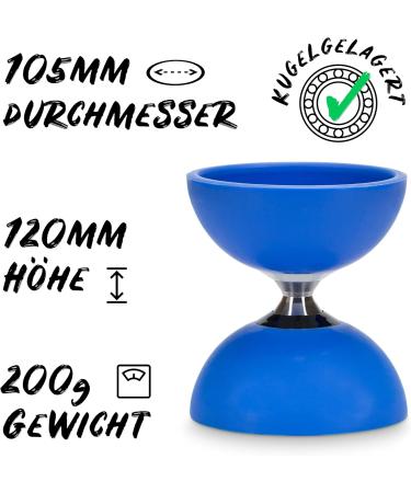 Diabolo Leisure Sports Jonglier-Set Pro | Blue Diabolo with Aluminum Sticks 160cm Replacement Cord & Instructions - Perfect for International Shipping - Buy Online on GoSupps.com