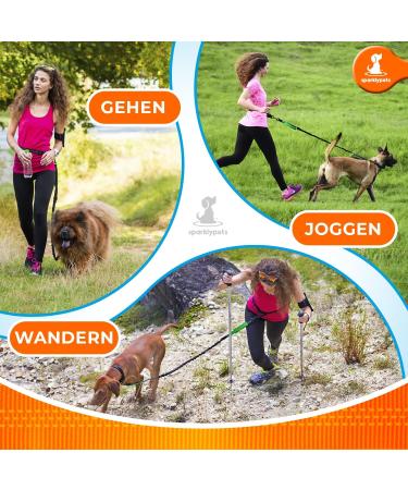 2-in-1 Jogging Line & Leash for Large/Medium Dogs | Double Handle Belly Belt Dog Leash - Perfect for Walking Jogging & Hiking - Buy Online on GoSupps.com