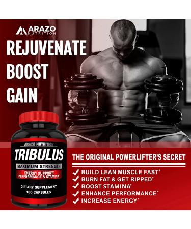 Arazo Nutrition Tribulus Testosterone Booster - 180 Capsules - Buy Online on GoSupps.com