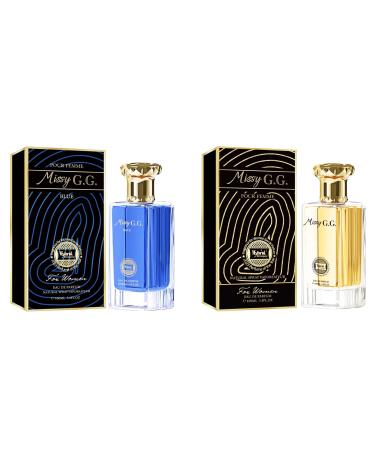 Hybrid & Company Sexy Girl 2 Pcs Fragrance For Women Eau De Parfum Natural Spray Scent SEXY GIRL BLUE SEXY GIRL POUR FEMME 3.4 Fl Oz (Pack of 2)