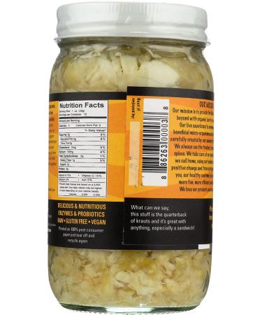 PICKLED PLANET Organic Raw Sauerkraut 16oz - 1lb (Pack of 1) | Fermented Cabbage Superfood - Buy Online on GoSupps.com