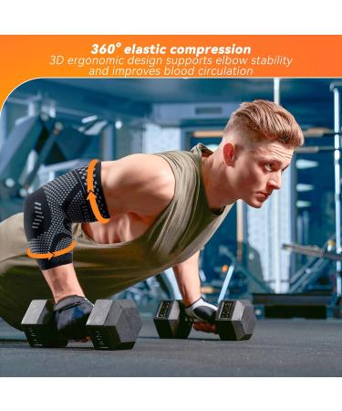 INDEEMAX Elbow Support for Men and Women Compression Sleeve for Tendonitis Arthritis Pain Relief Golfers/Tennis Elbow Support Strap for Weightlifting Sports Protection Pair XL XL Black-Pair - Buy Online on GoSupps.com