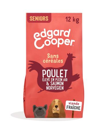 Edgard & Cooper Senior Dog Food (Chicken & Salmon 12kg) Grain Free Fresh Meat & Quality Protein Real Ingredients for Dogs Hypoallergenic No Added Sugars
