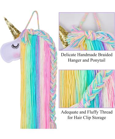 Unicorn Hair Clip Organizer for Girls Unicorn Castle Wall Hanging Decor Baby Hair Bow Holder - Buy Online on GoSupps.com
