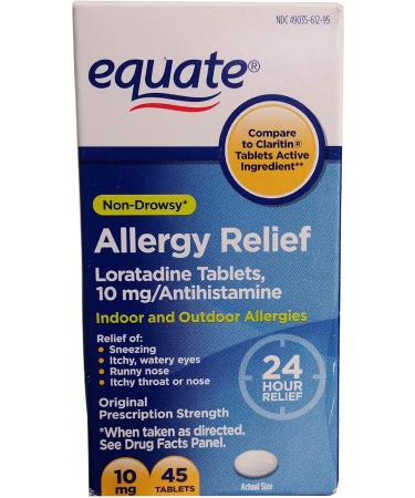 Equate Non-Drowsy 24-Hour Allergy Relief Loratadine 10mg 45ct