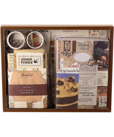 Yoption 346pcs Vintage Scrapbooking Supplies Kit - Aesthetic Bullet Journal Kit with Stickers, Stationery, A6 Grid Notebook - DIY Craft Gift for Girls and Women - Buy Online on GoSupps.com
